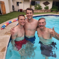 Matt Olson, John Castello, and Kirk at Dave and Tim's Pool Party
